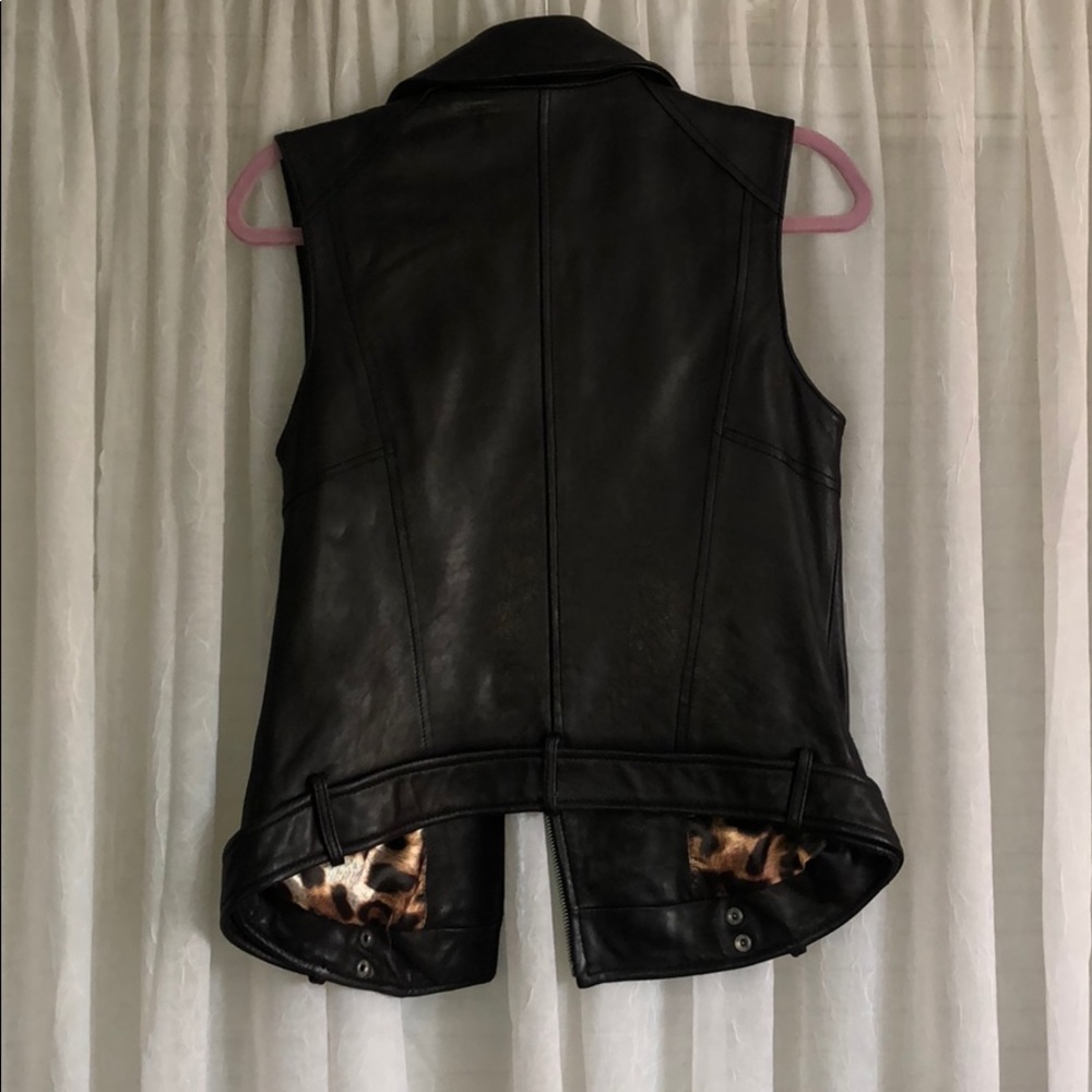 Black genuine leather vest - Picture 5 of 6